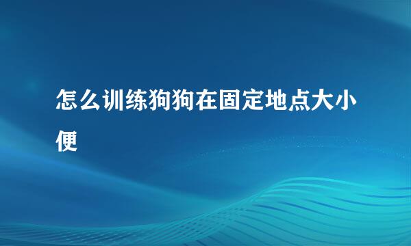 怎么训练狗狗在固定地点大小便