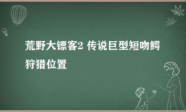 荒野大镖客2 传说巨型短吻鳄狩猎位置