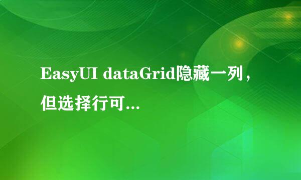 EasyUI dataGrid隐藏一列，但选择行可以获取值