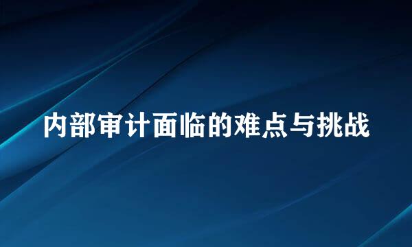 内部审计面临的难点与挑战