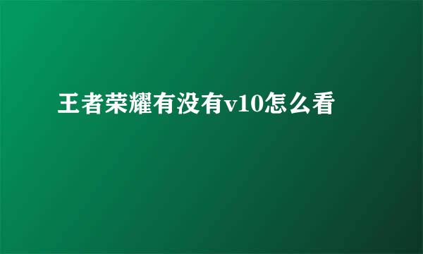王者荣耀有没有v10怎么看