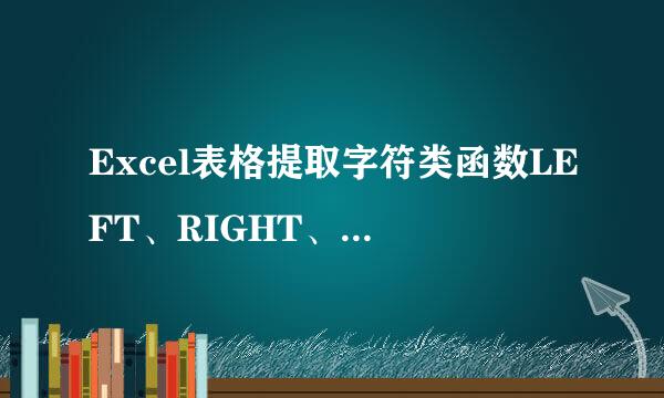 Excel表格提取字符类函数LEFT、RIGHT、LEN函数