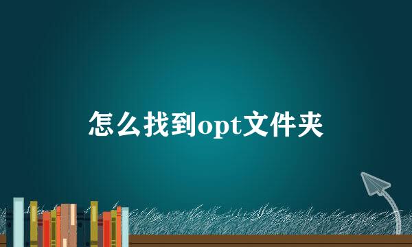 怎么找到opt文件夹