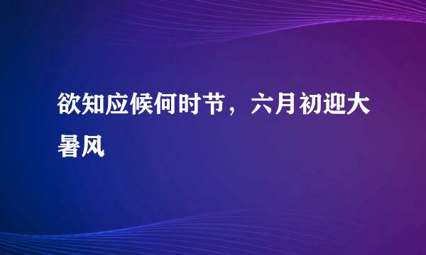 欲知应候何时节,六月初迎大暑风