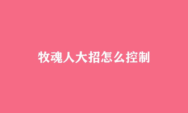 牧魂人大招怎么控制