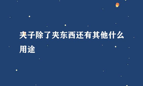 夹子除了夹东西还有其他什么用途
