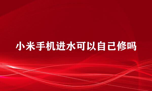 小米手机进水可以自己修吗