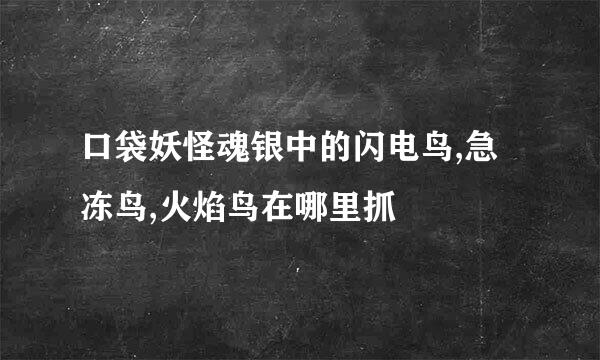 口袋妖怪魂银中的闪电鸟,急冻鸟,火焰鸟在哪里抓