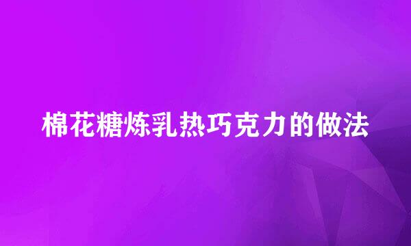 棉花糖炼乳热巧克力的做法