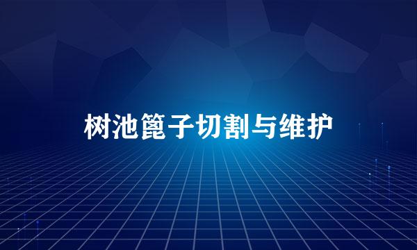 树池篦子切割与维护