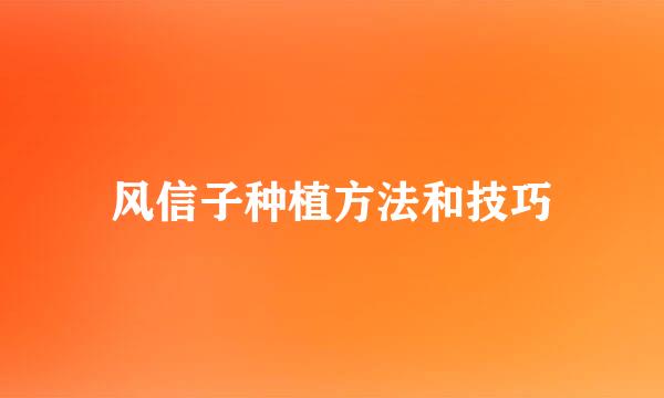 风信子种植方法和技巧