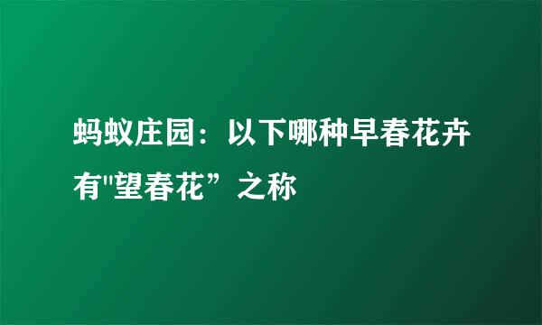 蚂蚁庄园:以下哪种早春花卉有