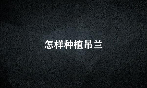 怎样种植吊兰