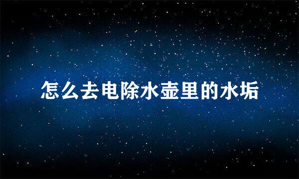 怎么去电除水壶里的水垢