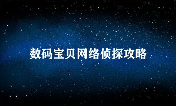 数码宝贝网络侦探攻略