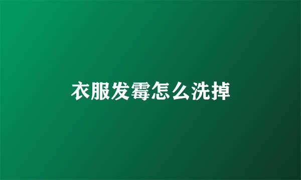 衣服发霉怎么洗掉
