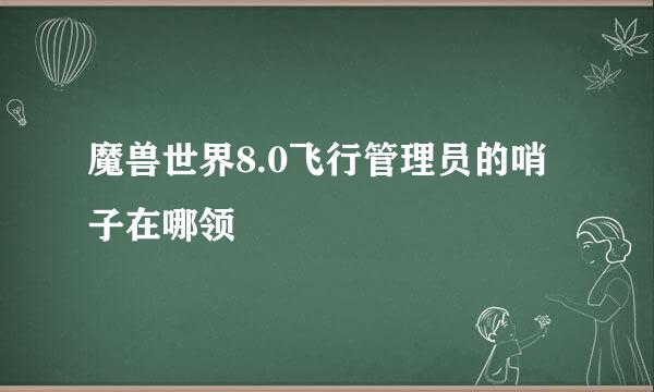 魔兽世界8.0飞行管理员的哨子在哪领