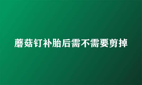 蘑菇钉补胎后需不需要剪掉