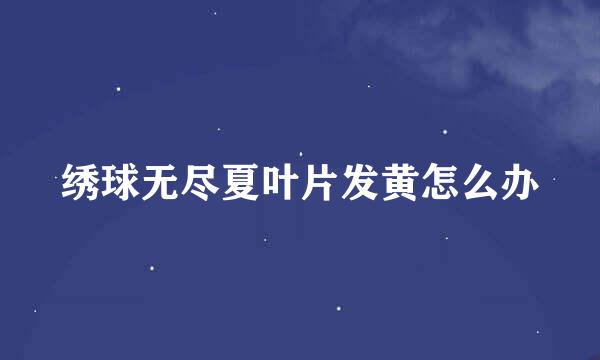 绣球无尽夏叶片发黄怎么办