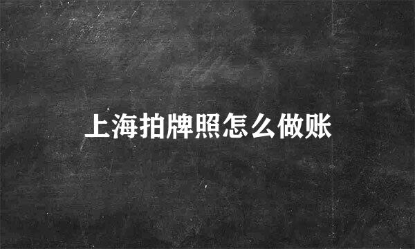 上海拍牌照怎么做账