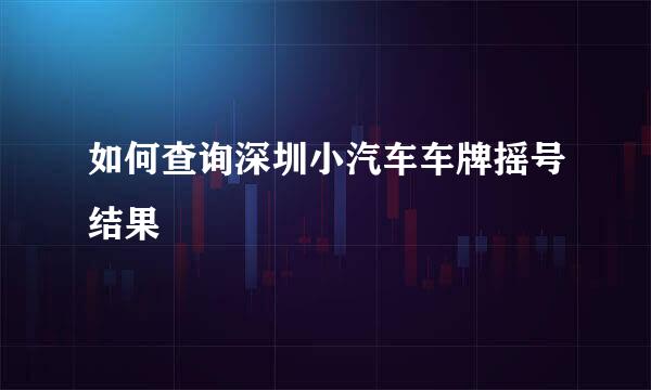 如何查询深圳小汽车车牌摇号结果