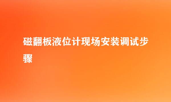 磁翻板液位计现场安装调试步骤