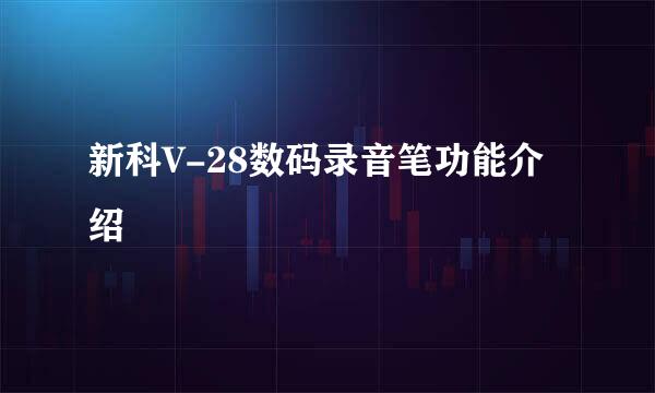 新科V-28数码录音笔功能介绍
