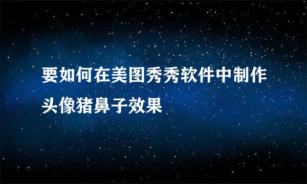 要如何在美图秀秀软件中制作头像猪鼻子效果