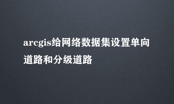 arcgis给网络数据集设置单向道路和分级道路