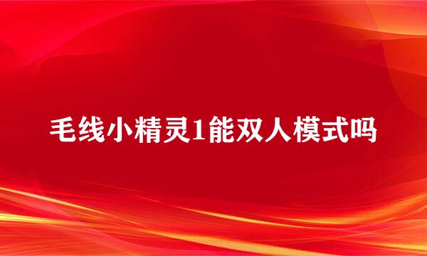 毛线小精灵1能双人模式吗