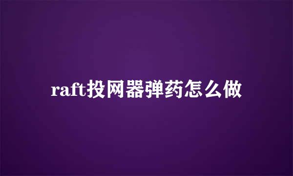 raft投网器弹药怎么做