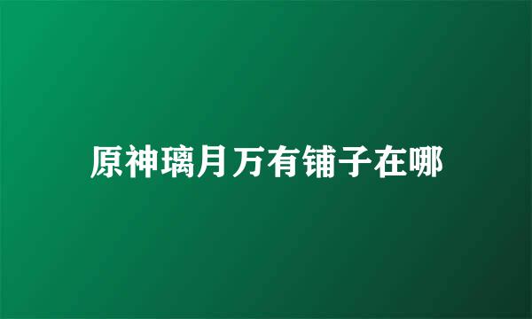 原神璃月万有铺子在哪