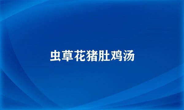 虫草花猪肚鸡汤