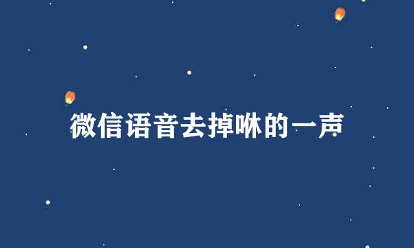微信语音去掉咻的一声