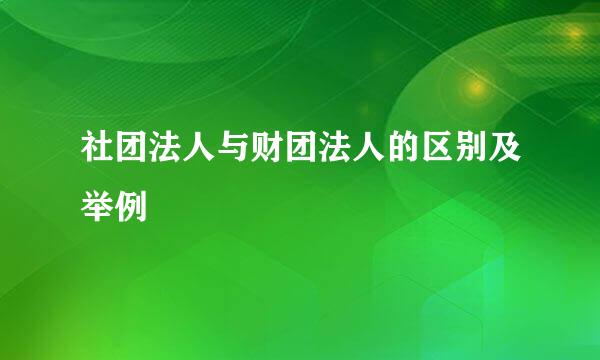 社团法人与财团法人的区别及举例