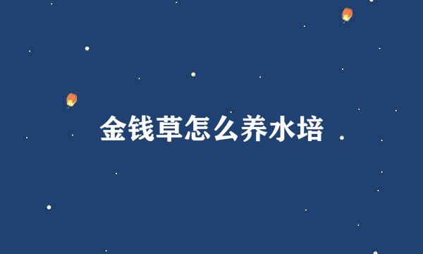 金钱草怎么养水培