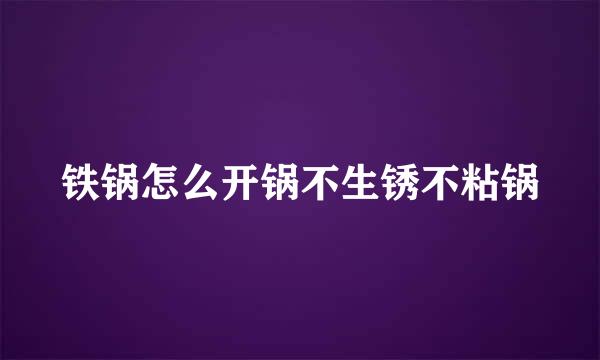 铁锅怎么开锅不生锈不粘锅