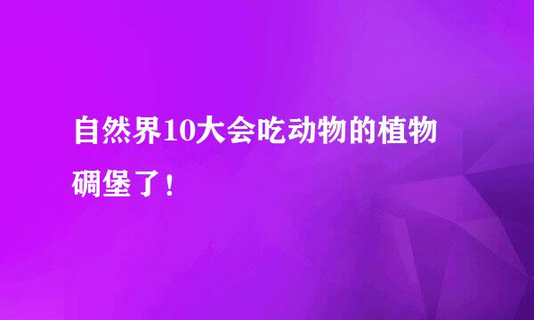 自然界10大会吃动物的植物 碉堡了！