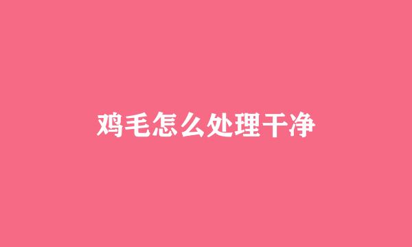 鸡毛怎么处理干净