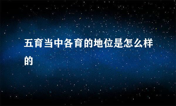 五育当中各育的地位是怎么样的