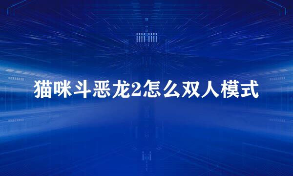 猫咪斗恶龙2怎么双人模式