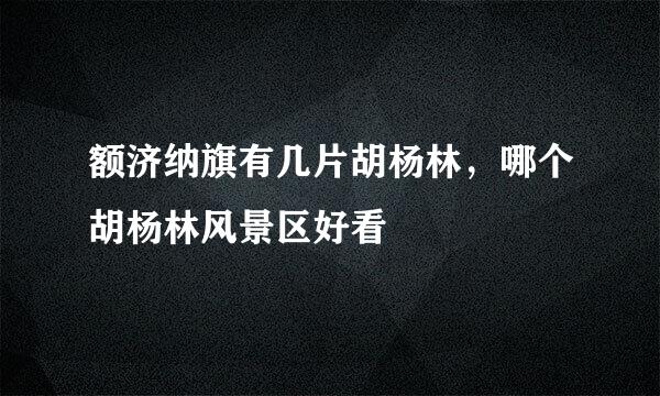 额济纳旗有几片胡杨林，哪个胡杨林风景区好看