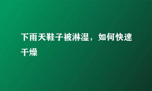 下雨天鞋子被淋湿，如何快速干燥