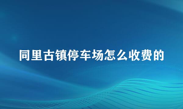 同里古镇停车场怎么收费的