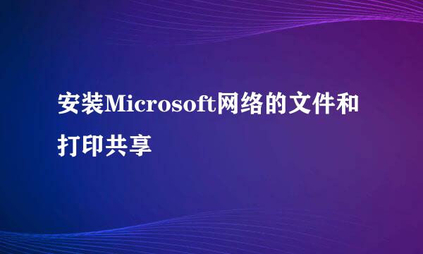 安装Microsoft网络的文件和打印共享
