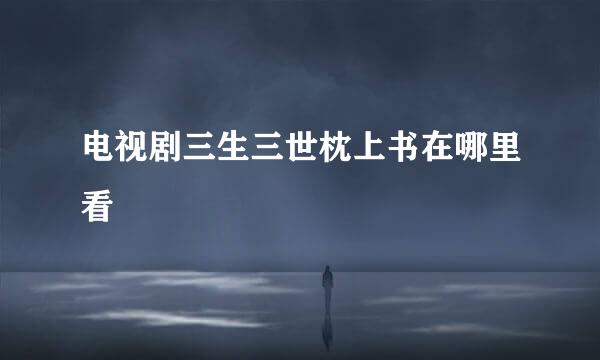 电视剧三生三世枕上书在哪里看