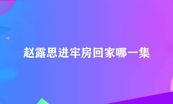 赵露思进牢房回家哪一集