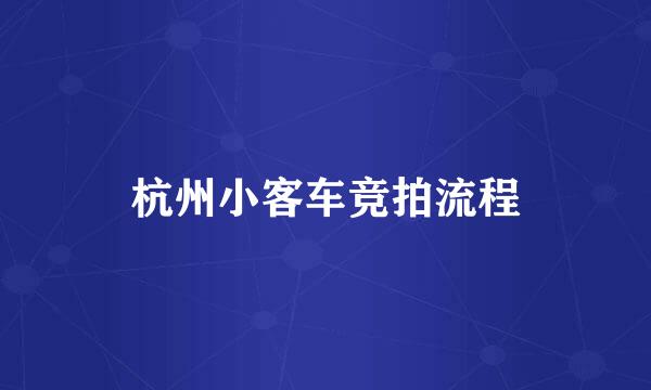 杭州小客车竞拍流程
