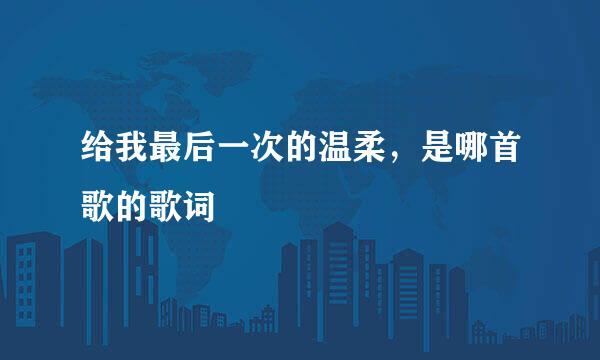 给我最后一次的温柔，是哪首歌的歌词