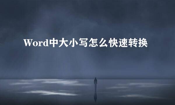Word中大小写怎么快速转换